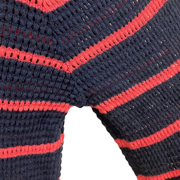 Tommy Bahama Knit Striped Sweater Navy & Pink | Size M - Picture 7 of 12